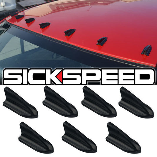 7 PC AIR VORTEX GENERATOR/DIFFUSER FIN SET/KIT FOR SPOILER ROOF WING TRUNK-C-Dub Tech