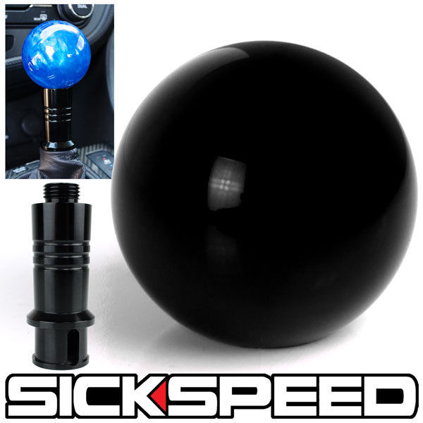 BLACK GUMBALL SHIFT KNOB & AUTO/AUTOMATIC ADAPTER FOR GEAR SHIFTER KIA