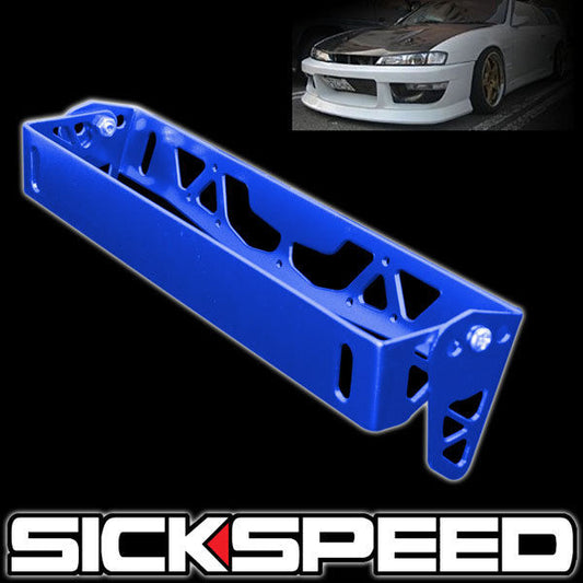 LICENSE PLATE TILT RELOCATION BRACKET FRONT BUMPER BILLET MOUNT HOLDER BLUE