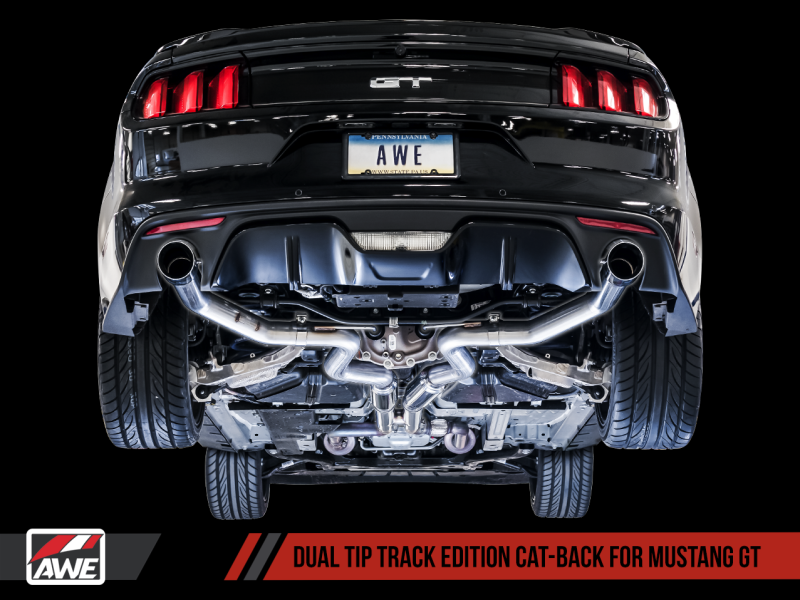 AWE Tuning S550 Mustang GT Cat-back Exhaust - Track Edition - 3020-32028-C-Dub Tech