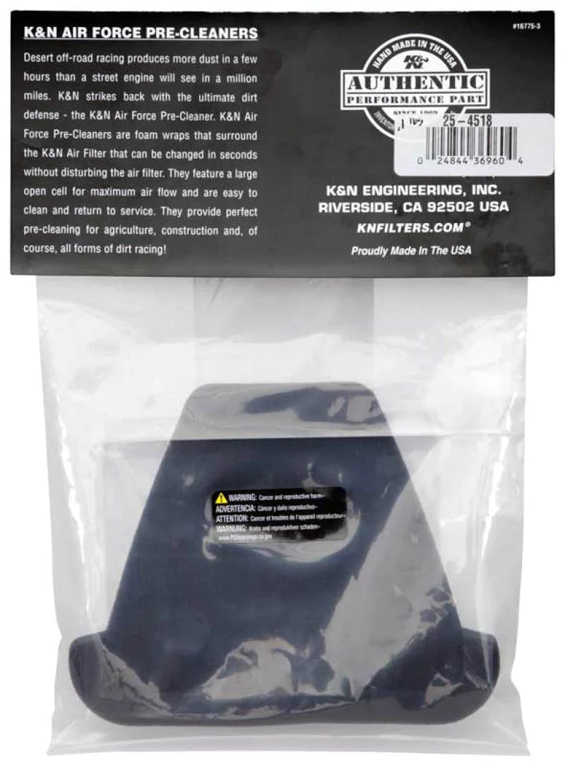 K&N Precleaner Air Filter Wrap Gray - Oval Straight Yamaha - 25-4518