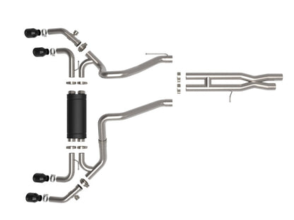 aFe Vulcan Series 2.5in 304SS Cat-Back Exhaust 2021+ Jeep Wrangler - 49-38098-B