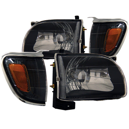 ANZO 2001-2004 Toyota Tacoma Crystal Headlights Black - 121190-C-Dub Tech