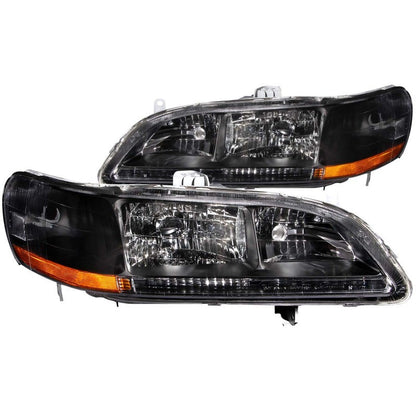 ANZO 1998-2002 Honda Accord Crystal Headlights Black - 121052-C-Dub Tech