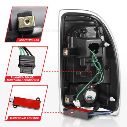 ANZO 1997-2004 Dodge Dakota LED Taillights Black Housing Clear Lens - 311347-C-Dub Tech
