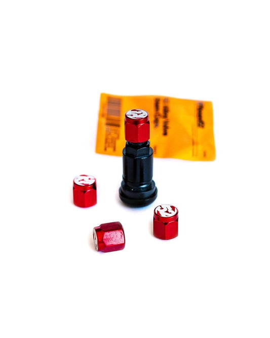 Fifteen52 VALVE STEM CAP SET - RED - 4 Pieces - 52-VALVE-PACK-RED