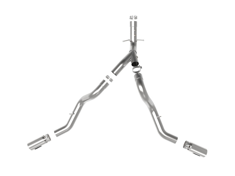 aFe Large Bore-HD 4in 409SS DPF-Back Exhaust System w/Polished Tips - 49-44126-P