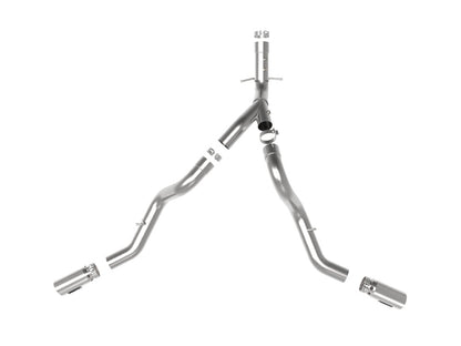 aFe Large Bore-HD 4in 409SS DPF-Back Exhaust System w/Polished Tips - 49-44126-P