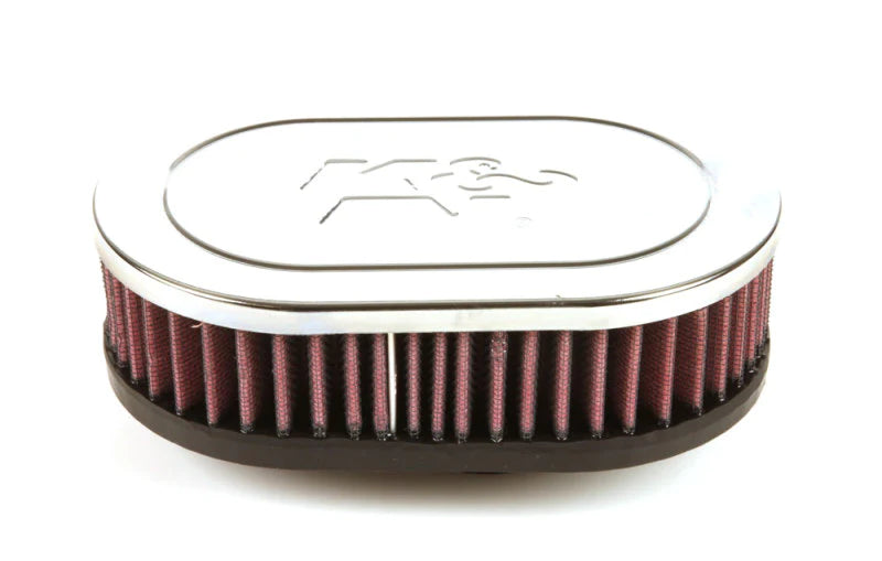K&N Universal Chrome Filter-Oval Straight 4.5 Inch O/S Width 7 - RA-071V