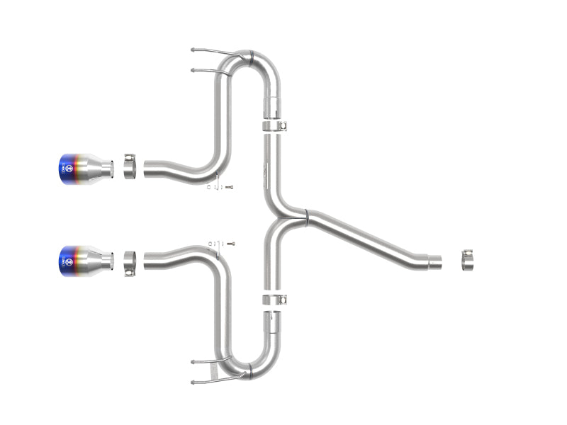 aFe Takeda 2-1/2in 304 SS Axle-Back Exhaust w/Blue Flame Tips - 49-36625-L