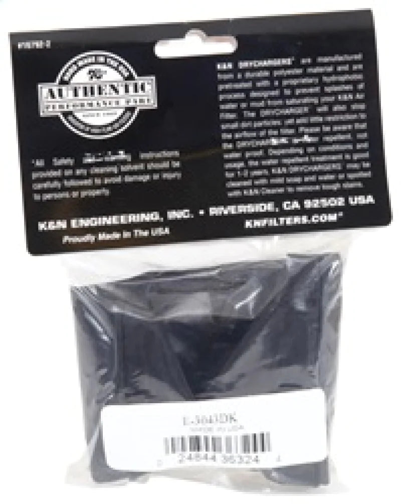K&N Black Drycharger Silicone Treated Air Filter Wrap - Black - E-3043DK