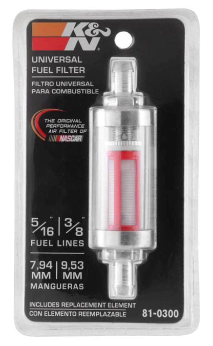 K&N 5/16in x 3/8in Universal Replacement In-Line Fuel Filter - 81-0300