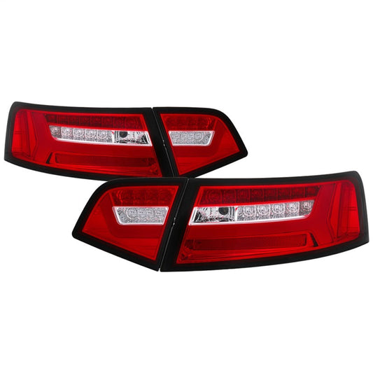 Spyder 09-12 Audi A6 LED Tail Lights - Red Clear - 5085191