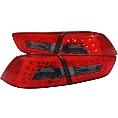 ANZO 2008-2015 Mitsubishi Lancer LED Taillights Red/Smoke - 321277