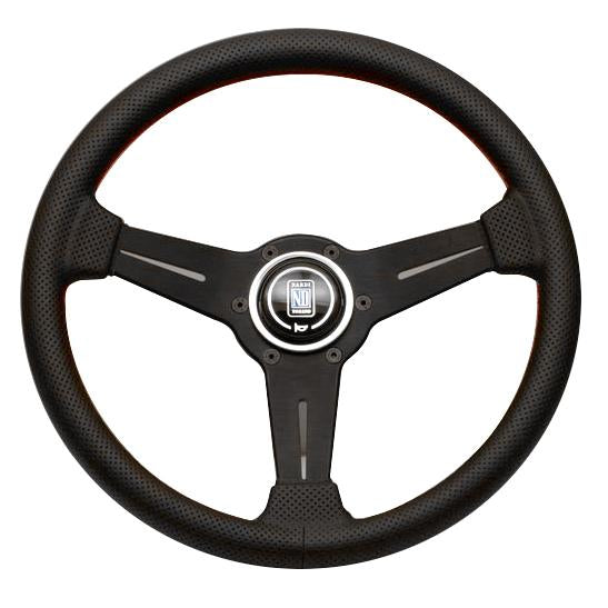Nardi Sport Type A - 330mm (Black Perf leather / Black / Red Stitch)