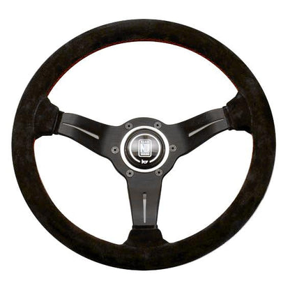 Nardi Deep Corn Sport Rally - 330mm (Black Suede / Red Stitch)