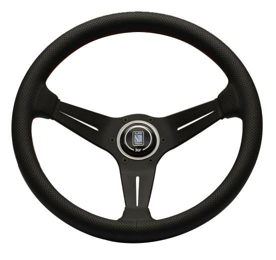 Nardi Deep Corn Sport Rally - 350mm (Black Perforated Leather / Red Stitch)