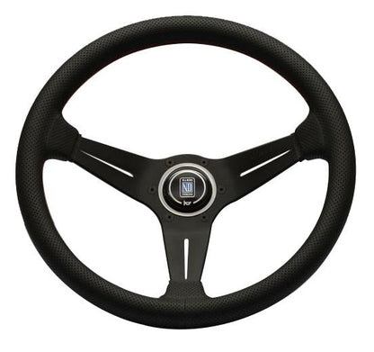 Nardi Deep Corn Sport Rally - 350mm (Black Perforated Leather / Red Stitch)