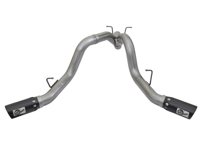 aFe LARGE BORE-HD 4in 409-SS DPF-Back Exhaust w/Dual Black Tips - 49-44086-B-C-Dub Tech