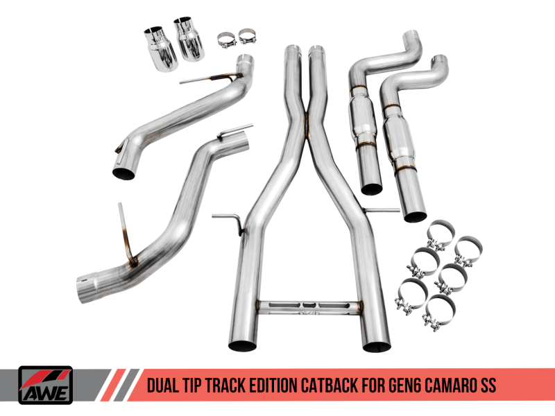 AWE Tuning 16-18 Chevy Camaro SS Resonated Cat-Back Exhaust - - 3015-32100-C-Dub Tech