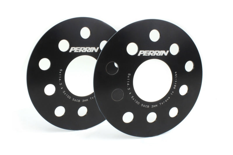 Perrin Subaru 5x114.3/5x100 3mm Slip-On Wheel Spacers - w/ 56mm - PSP-WHL-103BK