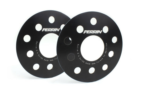 Perrin Subaru 5x114.3/5x100 3mm Slip-On Wheel Spacers - w/ 56mm - PSP-WHL-103BK