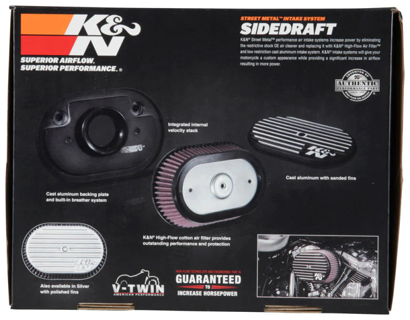 K&N Street Metal Intake System 2017 Harley Davidson Shaker Silver - RK-3956S