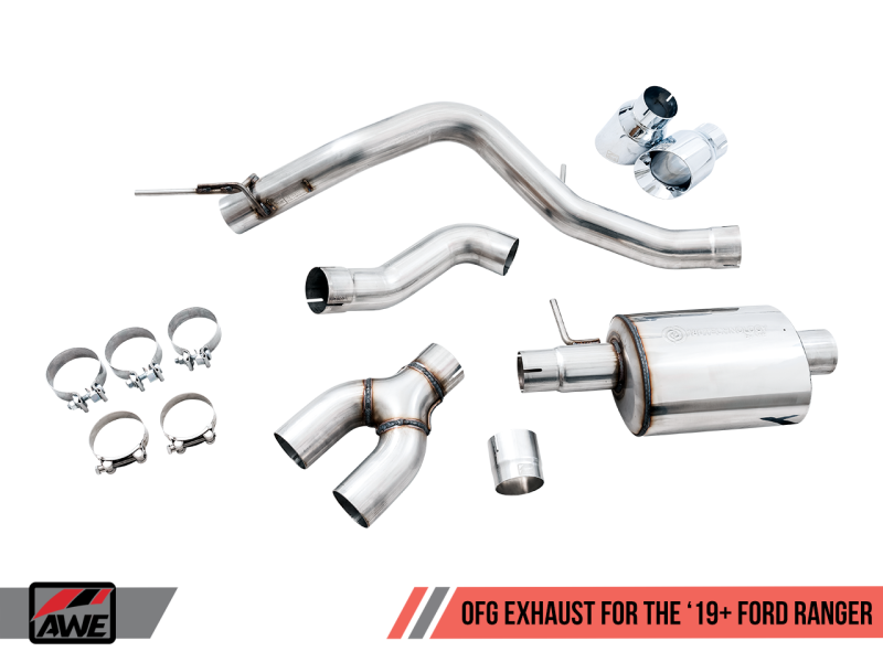 AWE Tuning 2019+ Ford Ranger 0FG Performance Exhaust System w/Chrome - 3015-22072-C-Dub Tech