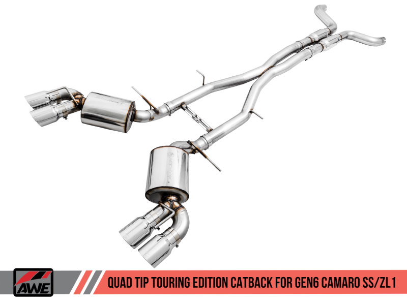 AWE Tuning 16-19 Chevy Camaro SS Non-Res Cat-Back Exhaust -Touring - 3020-42068-C-Dub Tech