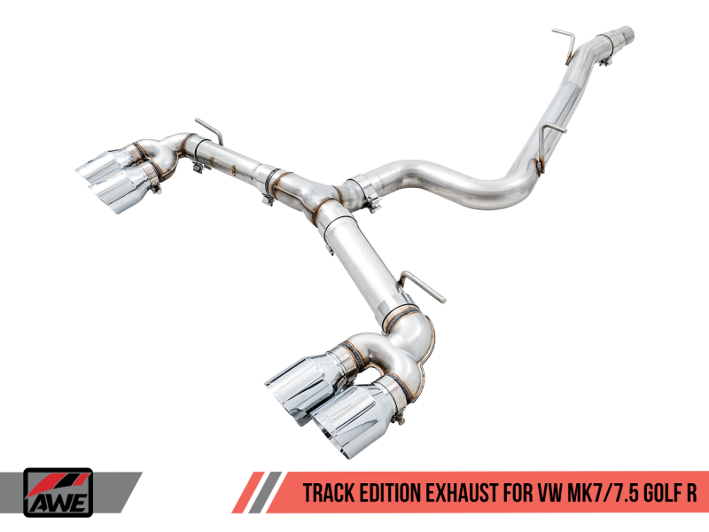 AWE Tuning Mk7 Golf R Track Edition Exhaust w/Chrome Silver - 3015-42134-C-Dub Tech