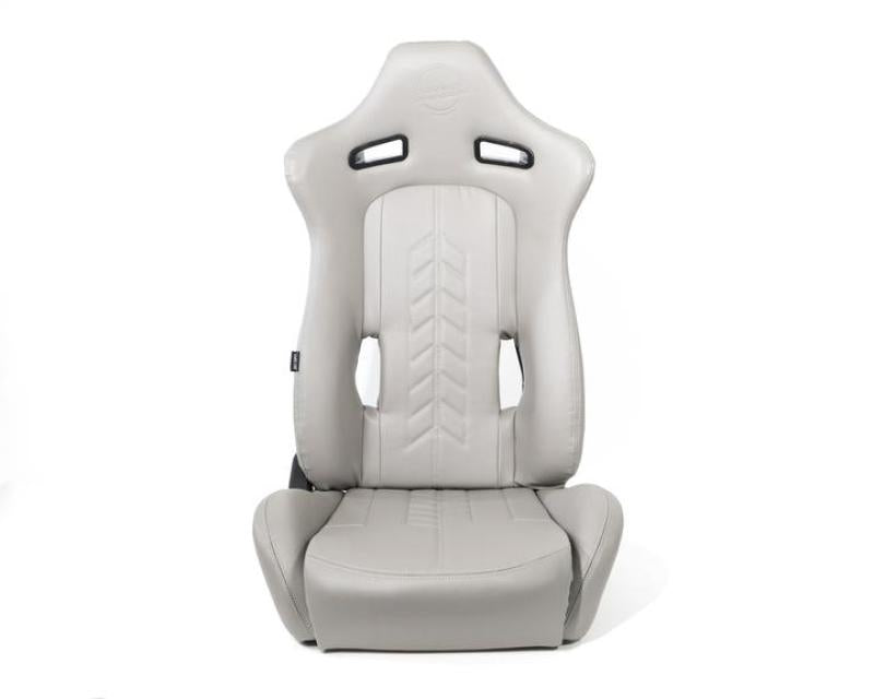 NRG Reclinable Sport Seats (Pair) The Arrow Grey Vinyl w/ - RSC-810GY L/R