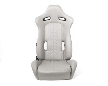 NRG Reclinable Sport Seats (Pair) The Arrow Grey Vinyl w/ - RSC-810GY L/R