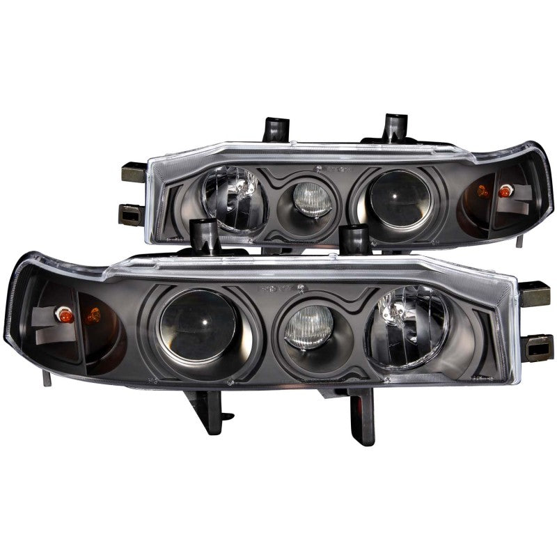 ANZO 1990-1993 Honda Accord Projector Headlights w/ Halo Black 1pc - 121048