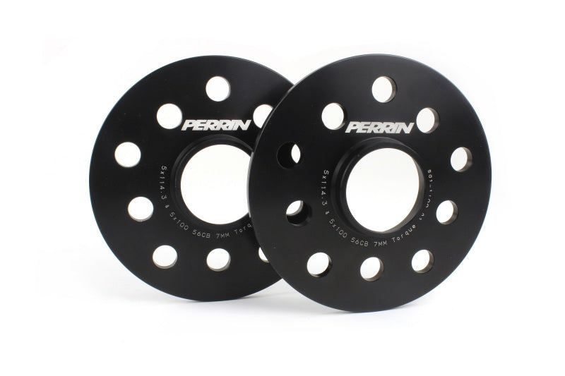 Perrin Subaru 5x114.3/5x100 7mm Slip-On Wheel Spacers - w/ 56mm - PSP-WHL-107BK