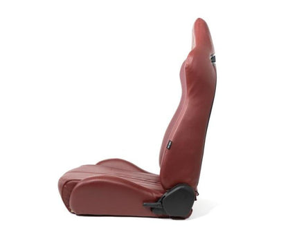 NRG Reclinable Sport Seats (Pair) The Arrow Maroon Vinyl w/ - RSC-810MAR L/R