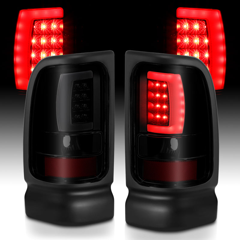 ANZO 1994-2001 Dodge Ram 1500 LED Taillights Plank Style Black - 311340-C-Dub Tech