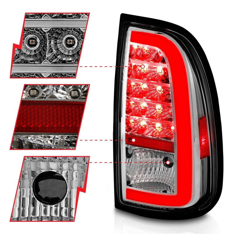 ANZO 00-06 Toyota Tundra LED Taillights w/ Light Bar Chrome - 311413-C-Dub Tech