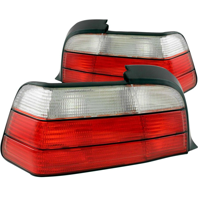 ANZO 1992-1998 BMW 3 Series E36 Coupe/Convertable Taillights Red/Clear - 221215