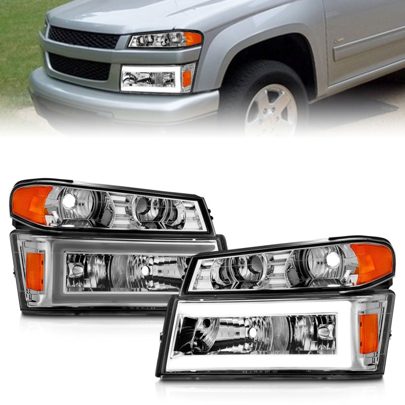 ANZO 04-12 GM Colorado/Canyon/I-Series Crystal Headlights - w/ Light Bar - 111559-C-Dub Tech