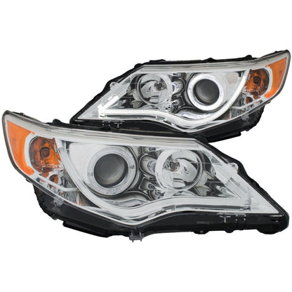 ANZO 2012-2013 Toyota Camry Projector Headlights w/ Halo Chrome - 121513-C-Dub Tech