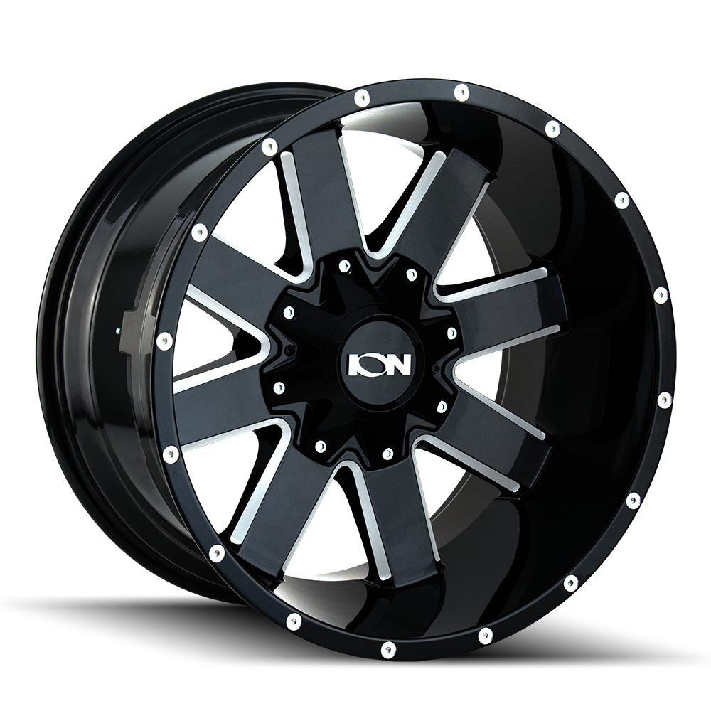 ION 141 20X12 -44 8x180 GLOSS BLACK MILLED