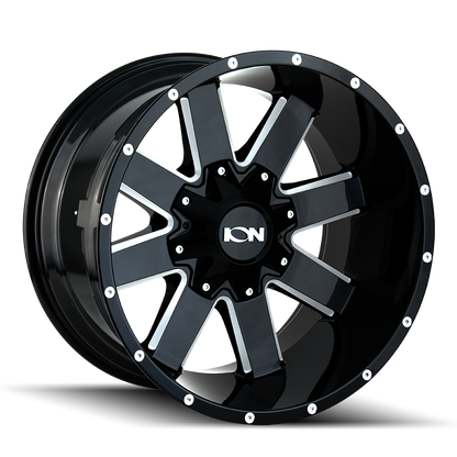 ION 141 20X12 -44 8x180 GLOSS BLACK MILLED