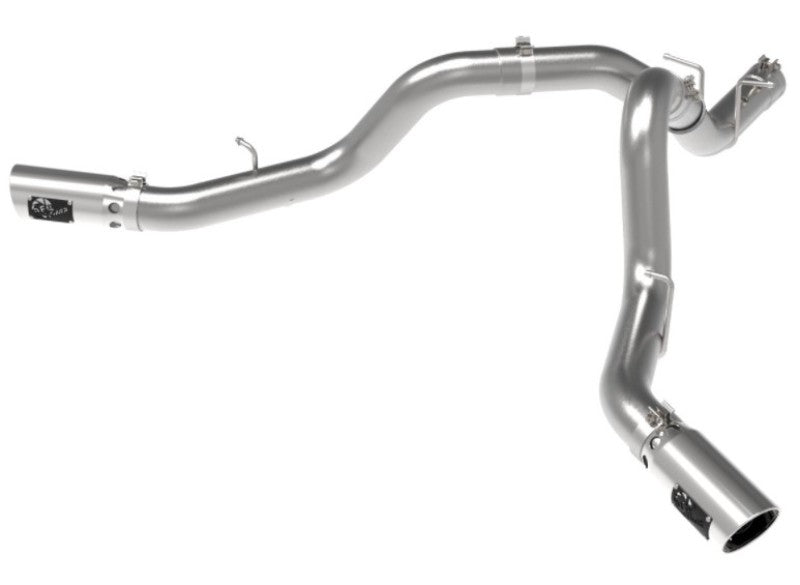 aFe Large Bore-HD 4in 409SS DPF-Back Exhaust System w/Polished Tips - 49-44126-P