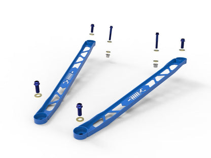 aFe CONTROL 304 Stainless Steel Front Suspension Strut Brace Blue - 450-721003-L-C-Dub Tech