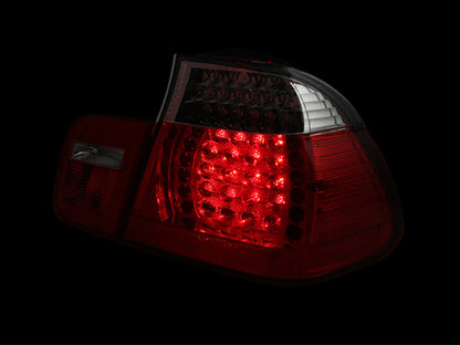 ANZO 2002-2005 BMW 3 Series E46 LED Taillights Red/Clear - 321096-C-Dub Tech