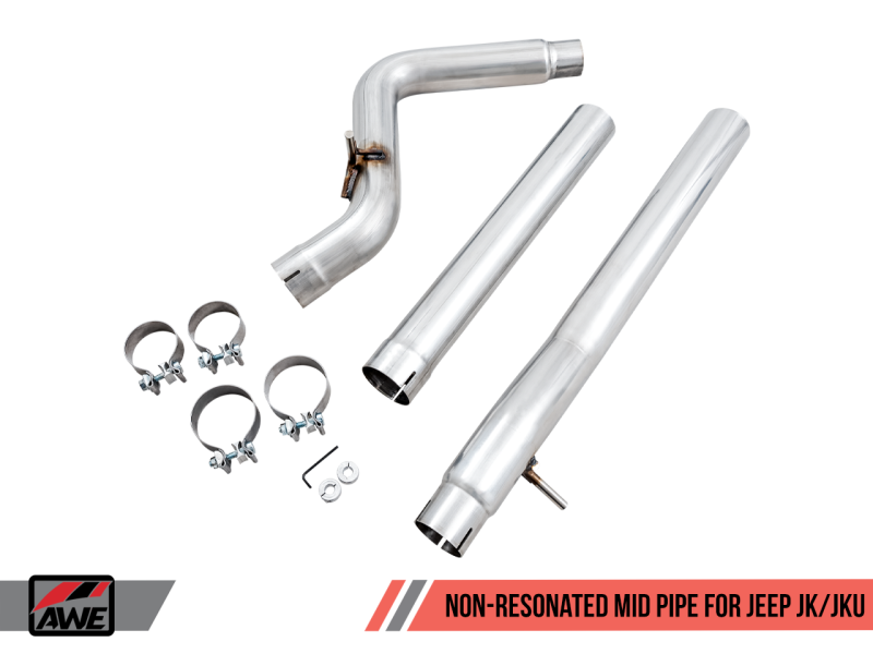 AWE Tuning 07-18 Jeep Wrangler JK/JKU 3.6L Non-Resonated Mid Pipe - 3020-11005-C-Dub Tech