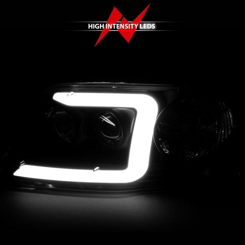 ANZO 1997-2003 Ford F-150 Projector Headlights w/ Light Bar Black - 111503