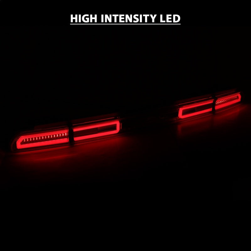 ANZO 08-10 Dodge Challenger LED Taillights - Red/Clear w/Sequential Turn - 321348