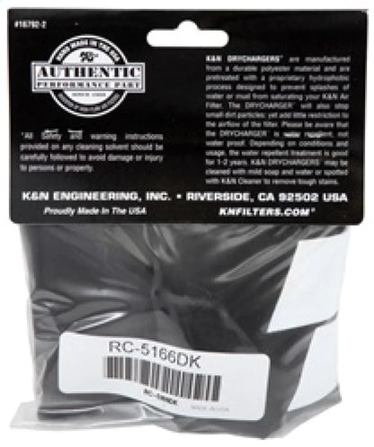 K&N Round Tapered Drycharger Air Filter Wrap 8in B ID - RC-5166DK