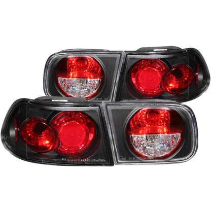 ANZO 1992-1995 Honda Civic Taillights Black - 221056